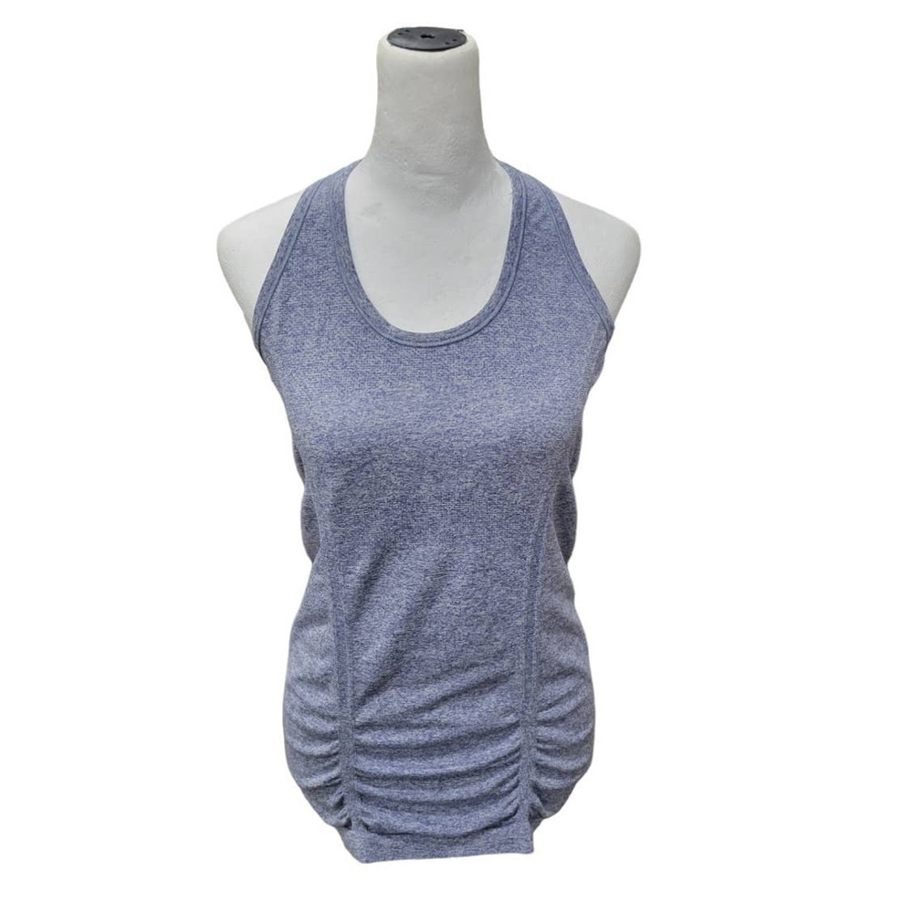 Athleta Women's Fast Track Activewear Ruched‎ Seamless Tank Blue Size Small